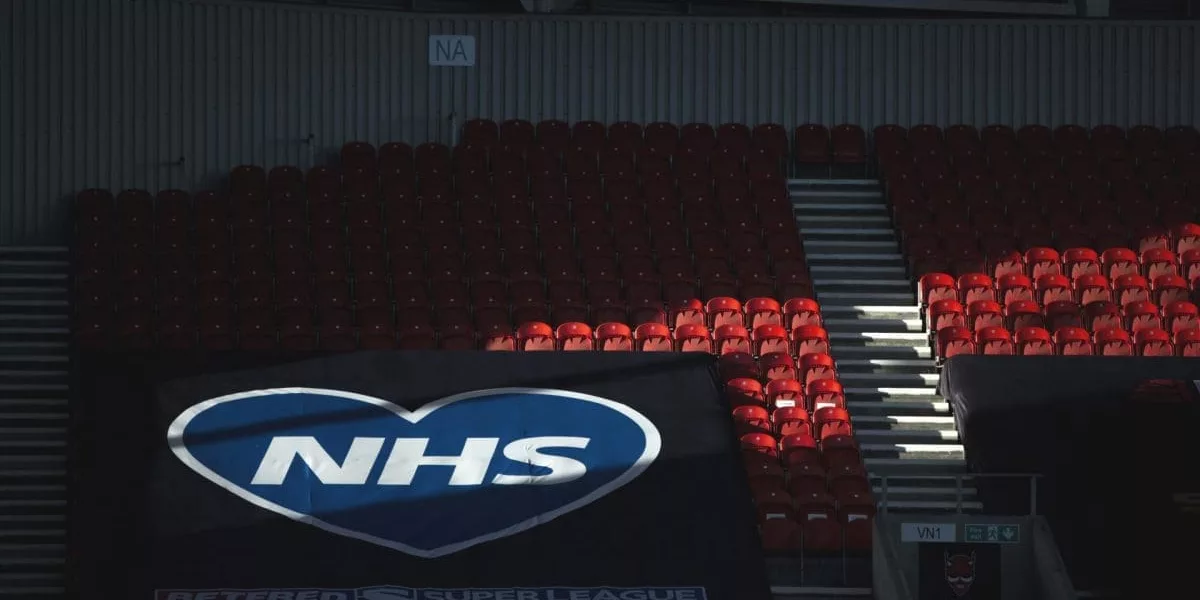 nhs banner within stadium