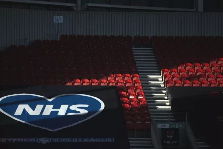 nhs banner within stadium
