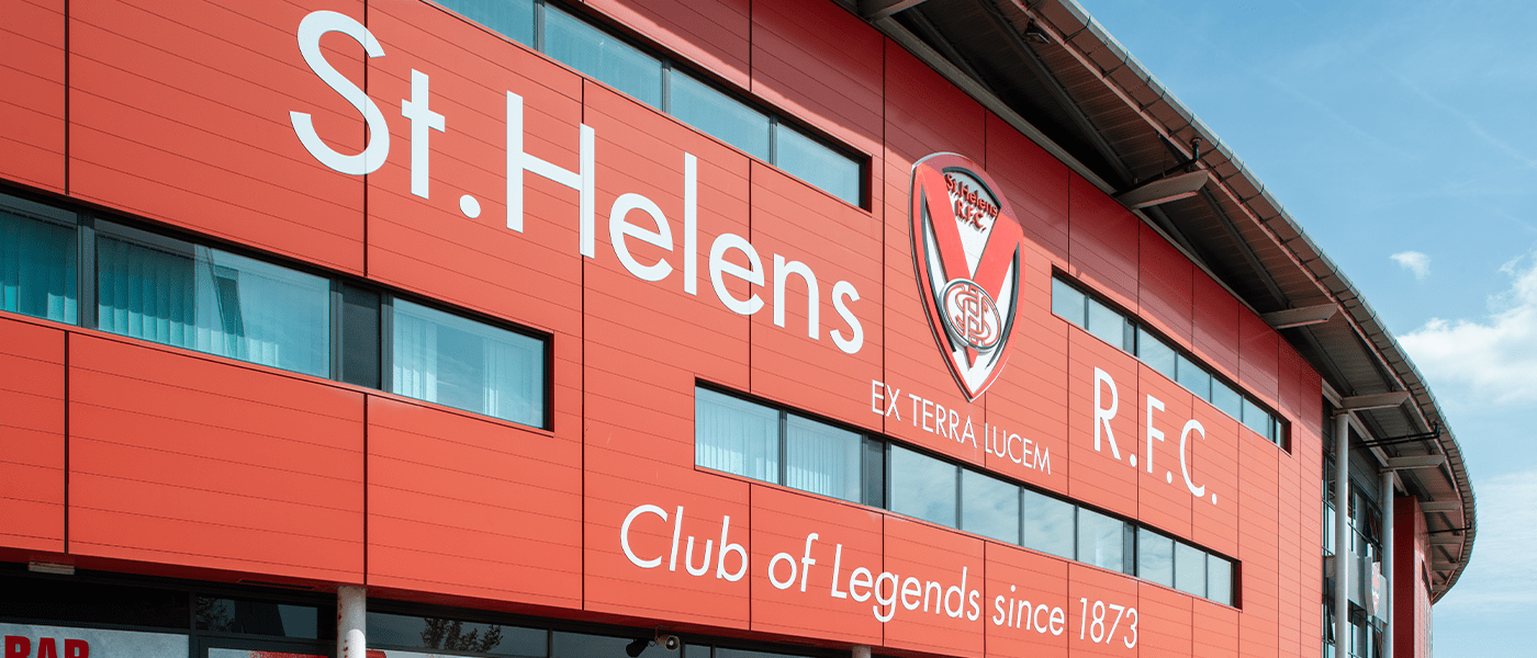 stadium entrance with signage of name and slogan