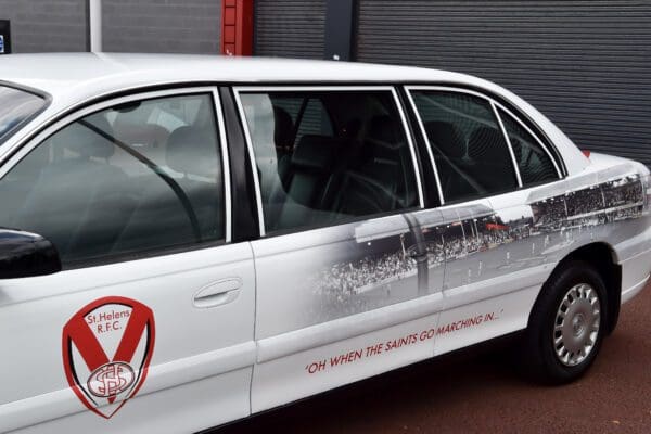 close up of passenger seats in funeral car