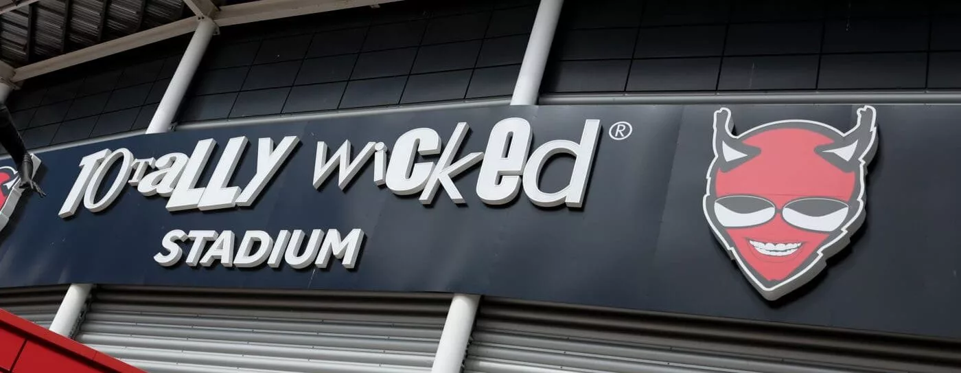 entrance to stadium with statue